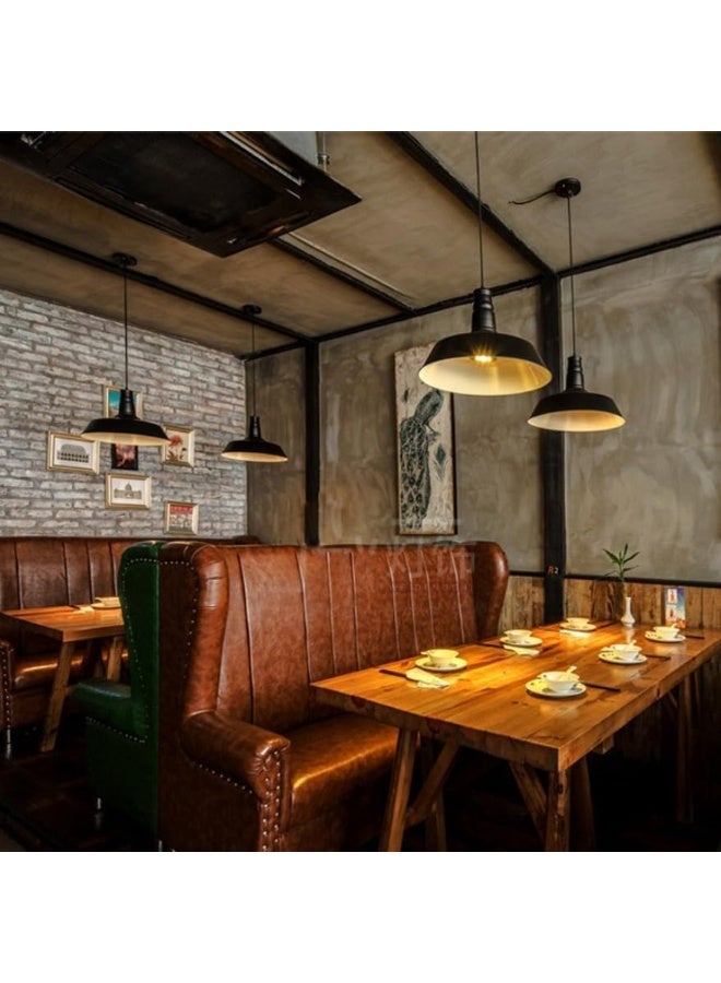 المفتاحة مصباح سقف معلق صناعي أسود معدني على شكل جرس | مصباح معلق عصري لغرفة المعيشة، غرفة الطعام، المطبخ والمكتب | إضاءة صناعية كلاسيكية - Image 5